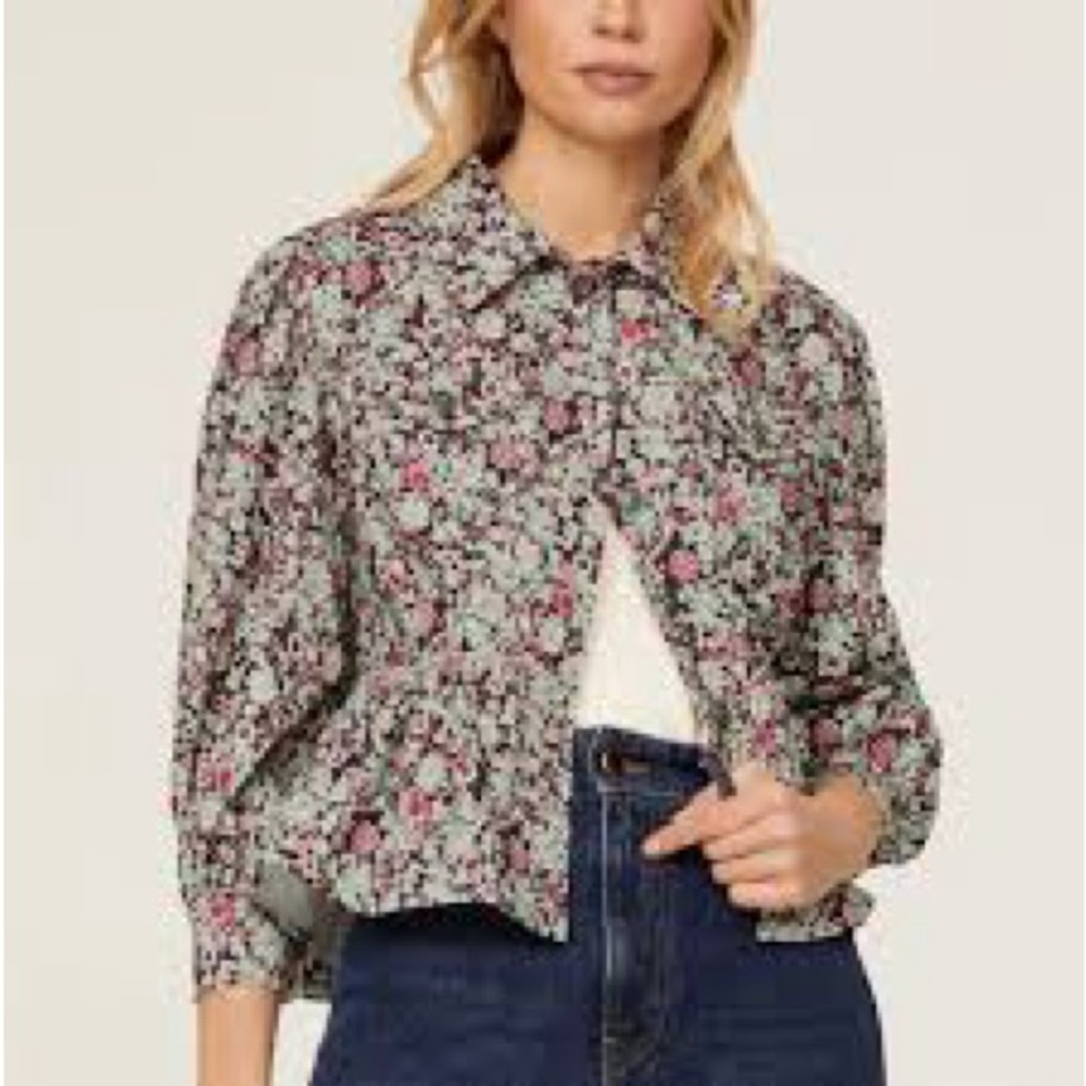 Cinq a Sept Women's Lizzie Peplum Multicolor Floral Party Print Jacket